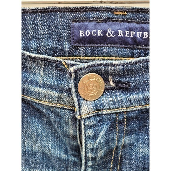 HP Rock and Republic Flap Button Back Pocket Embellished Denim‎ Bootcut Jeans - Picture 4 of 16